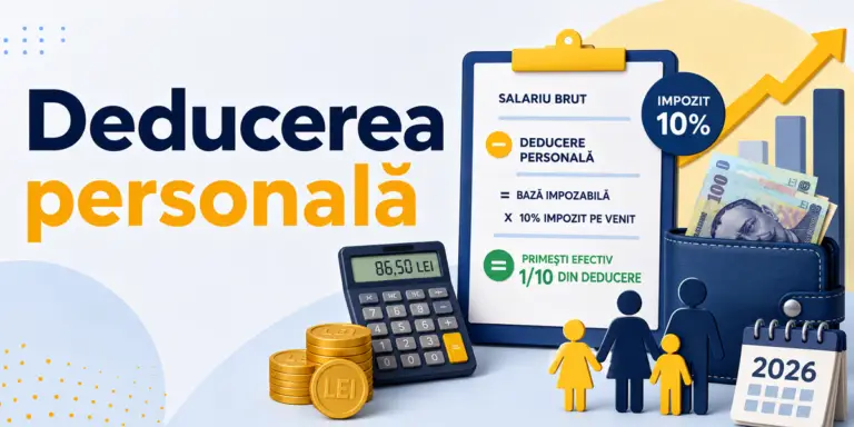 Deducerea personală 2026: cât primești de fapt, cine are dreptul și de ce e mai mică decât crezi